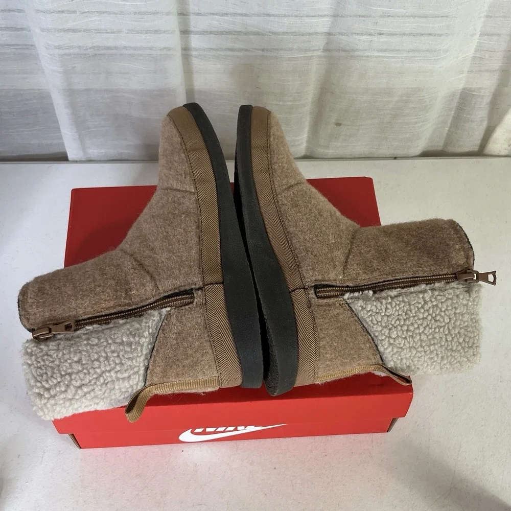 Chaco Revel Tall Fleece Boots Booties Womens‎ Size 6.5 Tan / Brown Side Zip EUC!